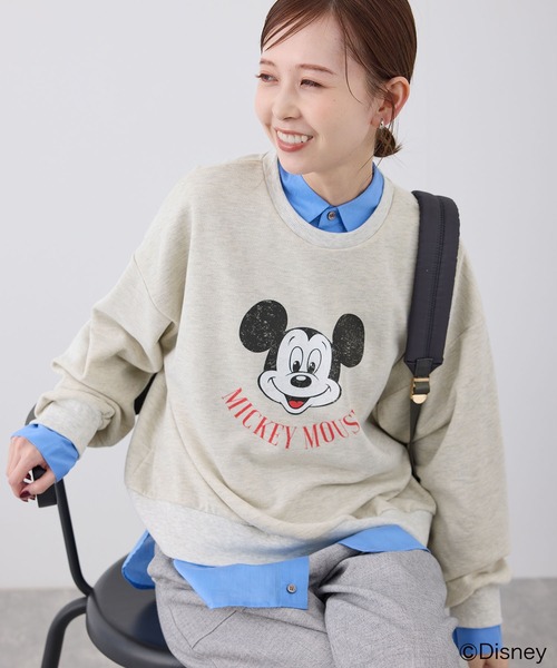 ROPE' PICNIC（ロペピクニック）の「MICKEY MOUSE/プリントスウェット（スウェット・レディース・グリーン/キナリ/グレー系その他・38）」の7枚目の写真