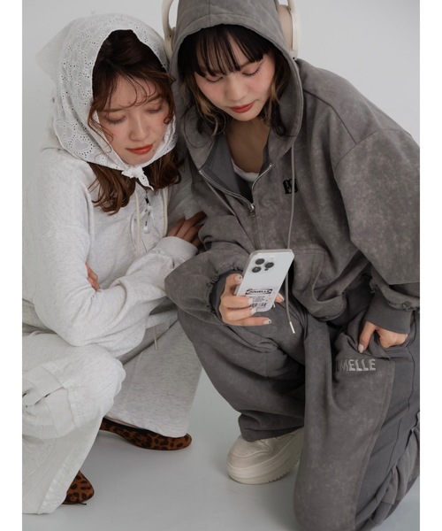 セットアップ着用可能】cozy damage hoodie（パーカー）｜jumelle