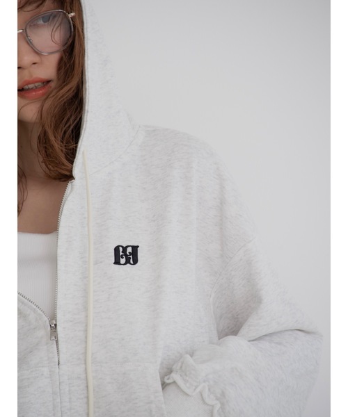 JUMELLE（ジュメロ）の「【セットアップ着用可能】cozy damage hoodie（パーカー・レディース・グレー/アイボリー・FREE）」の16枚目の写真