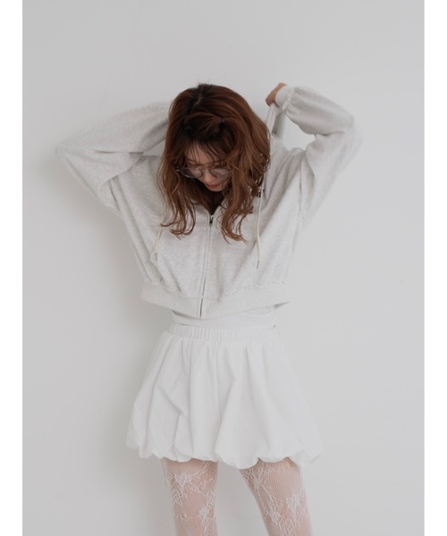 JUMELLE（ジュメロ）の「【セットアップ着用可能】cozy damage hoodie（パーカー・レディース・グレー/アイボリー・FREE）」の18枚目の写真