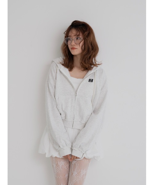 JUMELLE（ジュメロ）の「【セットアップ着用可能】cozy damage hoodie（パーカー・レディース・グレー/アイボリー・FREE）」の19枚目の写真