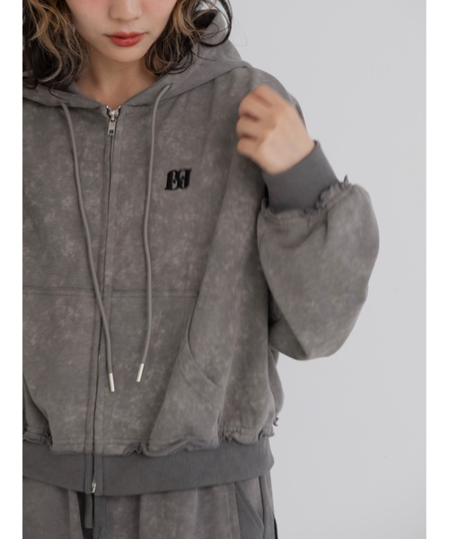 JUMELLE（ジュメロ）の「【セットアップ着用可能】cozy damage hoodie（パーカー・レディース・グレー/アイボリー・FREE）」の22枚目の写真