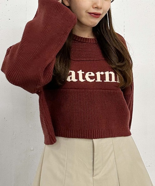 archives（アルシーヴ）の「畦編みロゴＪＱニット（ニット/セーター・レディース・グレー/アイボリー/ブラック/オレンジ・MEDIUM）」の5枚目の写真