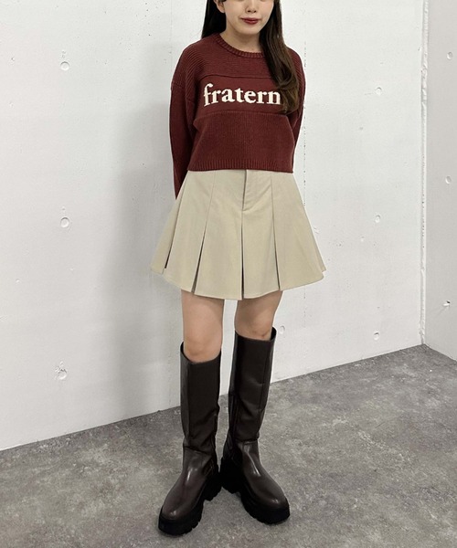 archives（アルシーヴ）の「畦編みロゴＪＱニット（ニット/セーター・レディース・グレー/アイボリー/ブラック/オレンジ・MEDIUM）」の8枚目の写真