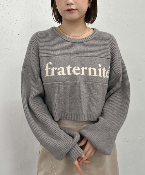 archives（アルシーヴ）の「畦編みロゴＪＱニット（ニット/セーター・レディース・グレー/アイボリー/ブラック/オレンジ・MEDIUM）」の19枚目の写真