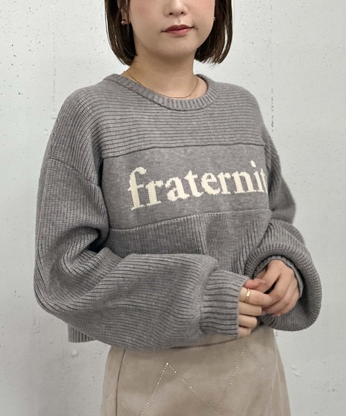 archives（アルシーヴ）の「畦編みロゴＪＱニット（ニット/セーター・レディース・グレー/アイボリー/ブラック/オレンジ・MEDIUM）」の22枚目の写真