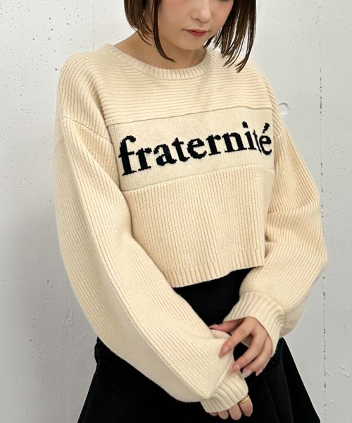 archives（アルシーヴ）の「畦編みロゴＪＱニット（ニット/セーター・レディース・グレー/アイボリー/ブラック/オレンジ・MEDIUM）」の13枚目の写真