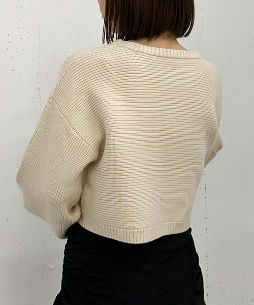 archives（アルシーヴ）の「畦編みロゴＪＱニット（ニット/セーター・レディース・グレー/アイボリー/ブラック/オレンジ・MEDIUM）」の14枚目の写真