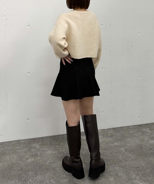 archives（アルシーヴ）の「畦編みロゴＪＱニット（ニット/セーター・レディース・グレー/アイボリー/ブラック/オレンジ・MEDIUM）」の18枚目の写真