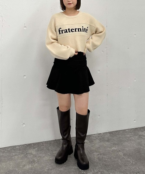 archives（アルシーヴ）の「畦編みロゴＪＱニット（ニット/セーター・レディース・グレー/アイボリー/ブラック/オレンジ・MEDIUM）」の15枚目の写真