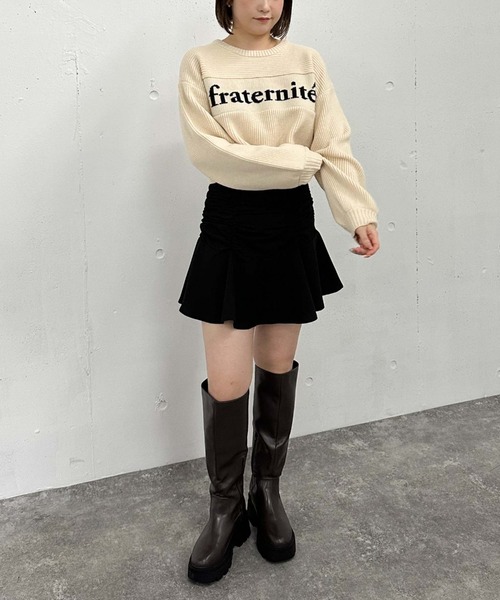 archives（アルシーヴ）の「畦編みロゴＪＱニット（ニット/セーター・レディース・グレー/アイボリー/ブラック/オレンジ・MEDIUM）」の17枚目の写真