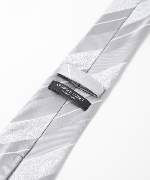 CROWDED CLOSET（クラウデッドクローゼット）の「ストライプシャドーペイズリー/ピンドット柄クレリックタイ（ネクタイ・メンズ・シルバー/ベージュ/ターコイズブルー/ボルドー/ネイビー・FREE）」の11枚目の写真