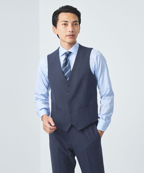 【セール】A+ TWPU ホームスパン スリム 5B ベスト（スーツベスト）｜green label relaxing（グリーンレーベルリラクシング）