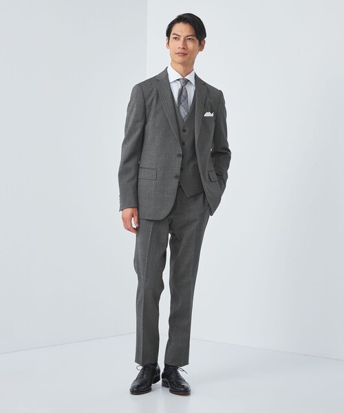 green label relaxing（グリーンレーベルリラクシング）の「A+ TWPU ホームスパン スリム 5B ベスト（スーツベスト・メンズ・ダークグレー/ダークブラウン/ネイビー・S/L/M/XS/XXL/XL）」の7枚目の写真