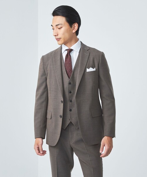 green label relaxing（グリーンレーベルリラクシング）の「A+ TWPU ホームスパン スリム 5B ベスト（スーツベスト・メンズ・ダークグレー/ダークブラウン/ネイビー・S/L/M/XS/XXL/XL）」の8枚目の写真