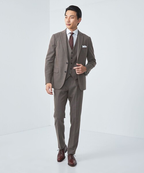 green label relaxing（グリーンレーベルリラクシング）の「A+ TWPU ホームスパン スリム 5B ベスト（スーツベスト・メンズ・ダークグレー/ダークブラウン/ネイビー・S/L/M/XS/XXL/XL）」の9枚目の写真