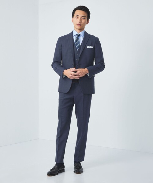 green label relaxing（グリーンレーベルリラクシング）の「A+ TWPU ホームスパン スリム 5B ベスト（スーツベスト・メンズ・ダークグレー/ダークブラウン/ネイビー・S/L/M/XS/XXL/XL）」の11枚目の写真
