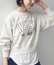 SHIPS | 【WEB限定】〈手洗い可能〉プリント 刺繍 ロゴ スウェット(スウェット)