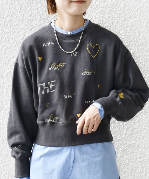 SHIPS（シップス）の「【WEB限定】〈手洗い可能〉プリント 刺繍 ロゴ スウェット（スウェット・レディース・チャコールグレー/ナチュラル/ネイビー・ONE SIZE）」の17枚目の写真
