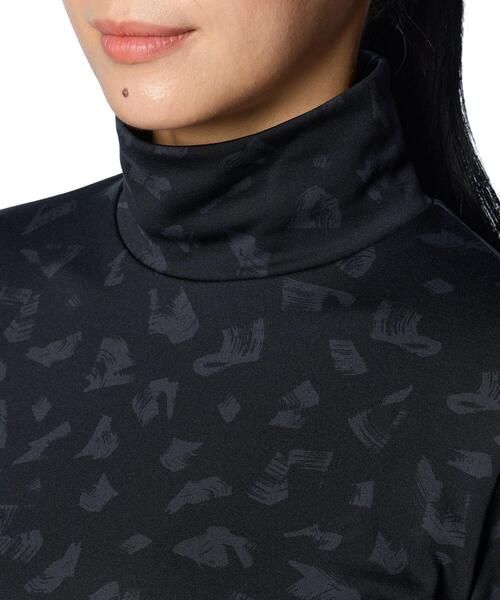 UNDER ARMOUR(アンダーアーマー)の「UAコールドギア プロ プリント ロングスリーブ モックネック シャツ(ゴルフ/レディース)(ポロシャツ・レディース・ブラック・M/L/S/XL)」の4枚目の写真