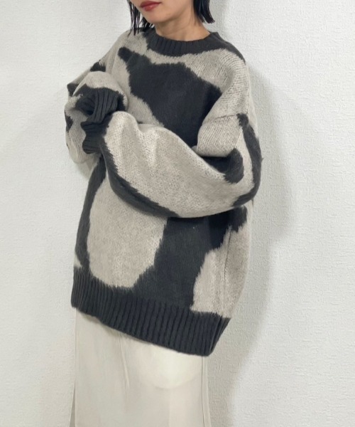 gossara（ゴサラ）の「起毛迷彩柄PO（ニット/セーター・レディース・ブラック/ブラウン・MEDIUM）」の3枚目の写真