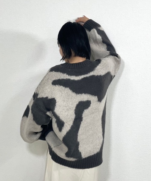 gossara（ゴサラ）の「起毛迷彩柄PO（ニット/セーター・レディース・ブラック/ブラウン・MEDIUM）」の4枚目の写真