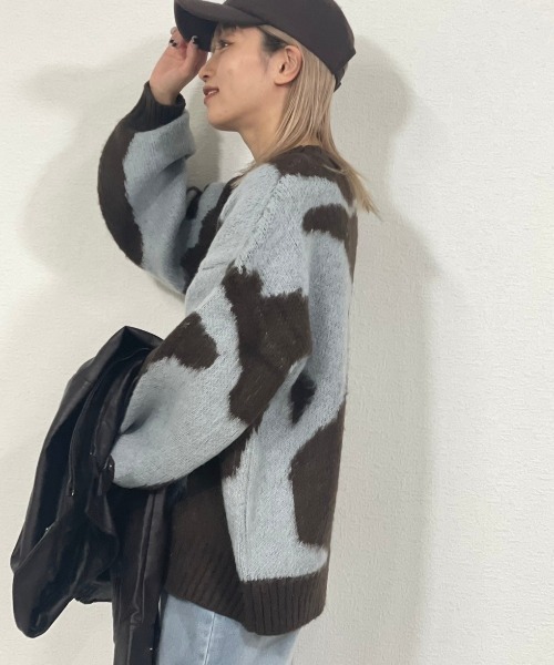 gossara（ゴサラ）の「起毛迷彩柄PO（ニット/セーター・レディース・ブラック/ブラウン・MEDIUM）」の10枚目の写真