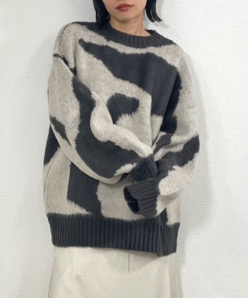 gossara（ゴサラ）の「起毛迷彩柄PO（ニット/セーター・レディース・ブラック/ブラウン・MEDIUM）」の20枚目の写真