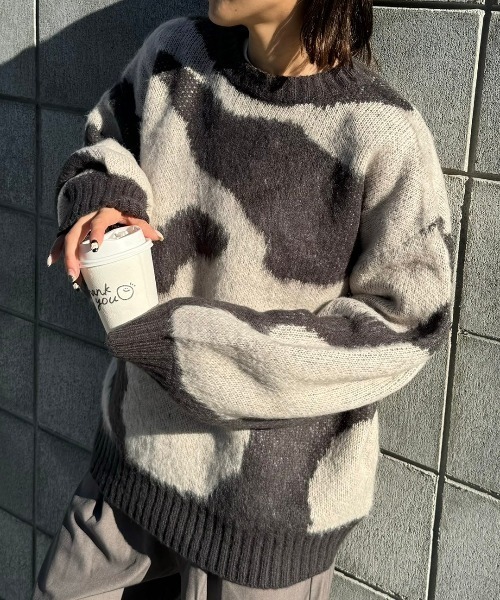 gossara（ゴサラ）の「起毛迷彩柄PO（ニット/セーター・レディース・ブラック/ブラウン・MEDIUM）」の22枚目の写真