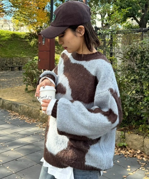 gossara（ゴサラ）の「起毛迷彩柄PO（ニット/セーター・レディース・ブラック/ブラウン・MEDIUM）」の14枚目の写真