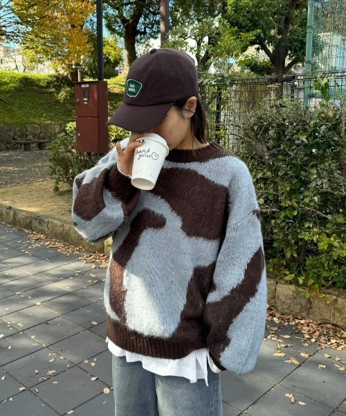 gossara（ゴサラ）の「起毛迷彩柄PO（ニット/セーター・レディース・ブラック/ブラウン・MEDIUM）」の15枚目の写真