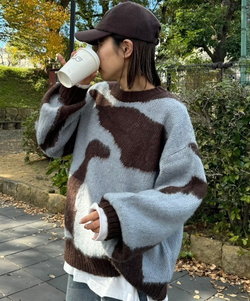 MARK&LONA ドライバーズニット セーター スカル柄 MARK&LONA ドライバーズニット セーター スカル柄 迷彩柄 Lサイズ 楽天