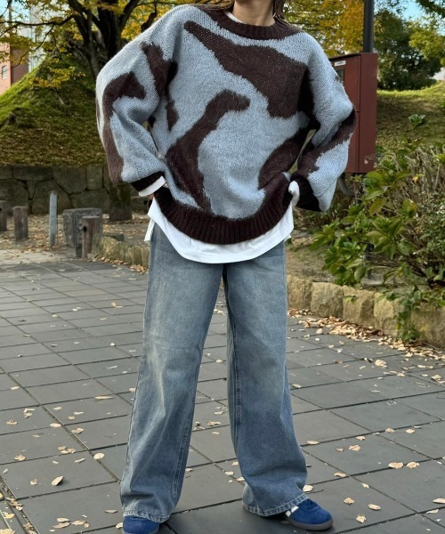 gossara（ゴサラ）の「起毛迷彩柄PO（ニット/セーター・レディース・ブラック/ブラウン・MEDIUM）」の19枚目の写真