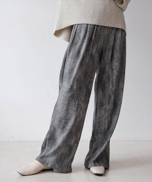 Bou Jeloud(ブージュルード)の「シャドープリントイージーパンツ(その他パンツ・レディース・チャコールグレー/ブラック・FREE)」の3枚目の写真