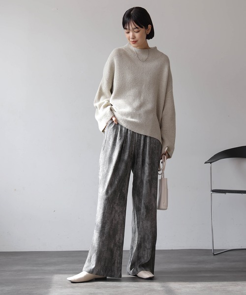 Bou Jeloud(ブージュルード)の「シャドープリントイージーパンツ(その他パンツ・レディース・チャコールグレー/ブラック・FREE)」の4枚目の写真