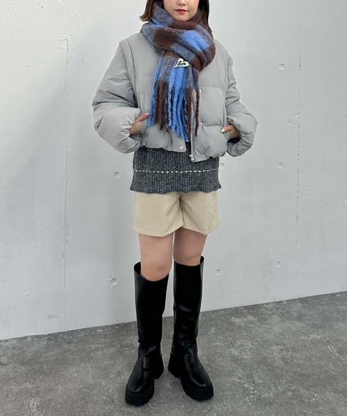 archives(アルシーヴ)の「チェックストール(マフラー・レディース・グレー/ブラウン/ブルー/ブラック・FREE)」の16枚目の写真