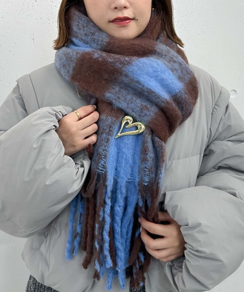 archives(アルシーヴ)の「チェックストール(マフラー・レディース・グレー/ブラウン/ブルー/ブラック・FREE)」の13枚目の写真