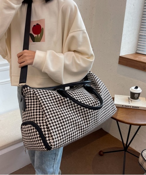 FREE STYLISTS(フリー スタイリスト)の「2WAY配色 千鳥柄 ボストンバッグ(ボストンバッグ・レディース・ブラック/ブラウン・FREE)」の12枚目の写真
