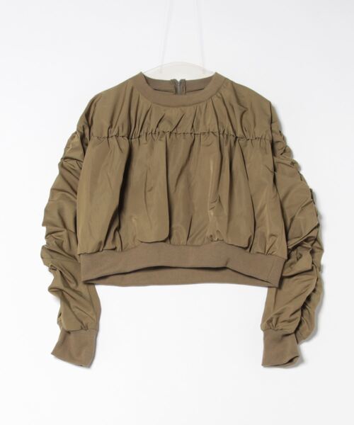 STYLEBLOCK（スタイルブロック）の「TNタフタギャザーリブプルオーバー（シャツ/ブラウス・レディース・カーキ/ホワイト系その他/ブラック・M）」の3枚目の写真