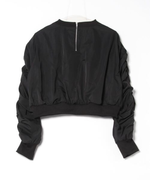 STYLEBLOCK（スタイルブロック）の「TNタフタギャザーリブプルオーバー（シャツ/ブラウス・レディース・カーキ/ホワイト系その他/ブラック・M）」の4枚目の写真
