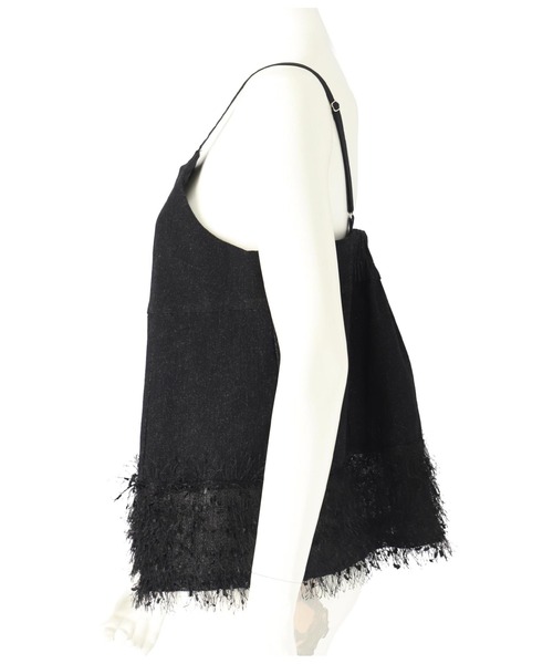 Settimissimo（セッティミッシモ）の「フリンジ ヘム キャミソール デニム トップス（キャミソール・レディース・ブラック/ネイビー・FREE）」の19枚目の写真