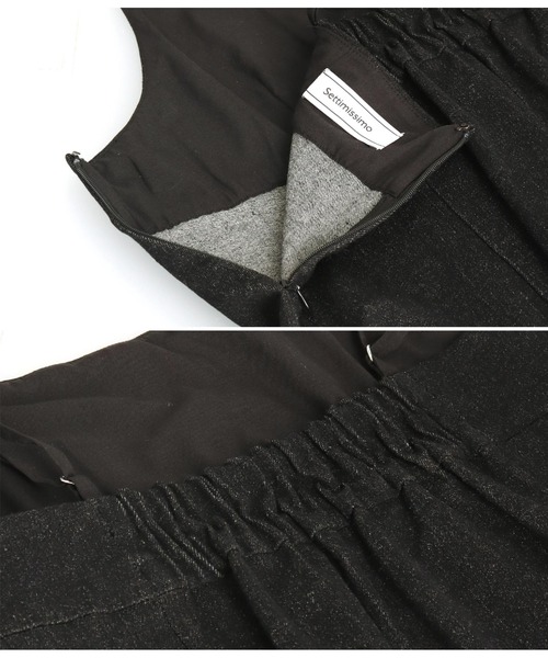 Settimissimo（セッティミッシモ）の「フリンジ ヘム キャミソール デニム トップス（キャミソール・レディース・ブラック/ネイビー・FREE）」の22枚目の写真