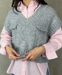 Loco Ocean（ロコオーシャン）の「ほっこりあったか フェイクポケット付き ニットベスト（ベスト）」