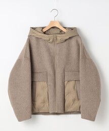 MICO COULIER | シャギーウール×タフタ フードコート(その他アウター)