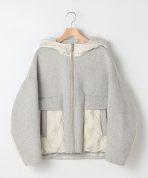 MICO COULIER | シャギーウール×タフタ フードコート(その他アウター)