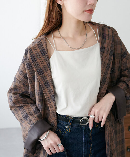 DISCOAT（ディスコート）の「【3サイズ展開】吸水速乾カップ付キャミソール（キャミソール・レディース・ブラック/カーキ/アイボリー・SMALL/MEDIUM/LARGE）」の8枚目の写真