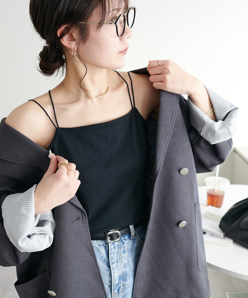 DISCOAT（ディスコート）の「【3サイズ展開】吸水速乾カップ付キャミソール（キャミソール・レディース・ブラック/カーキ/アイボリー・SMALL/MEDIUM/LARGE）」の18枚目の写真