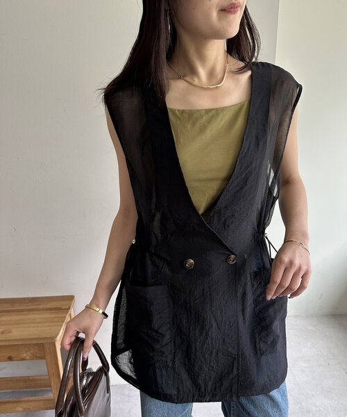 DISCOAT（ディスコート）の「【3サイズ展開】吸水速乾カップ付キャミソール（キャミソール・レディース・ブラック/カーキ/アイボリー・SMALL/MEDIUM/LARGE）」の5枚目の写真