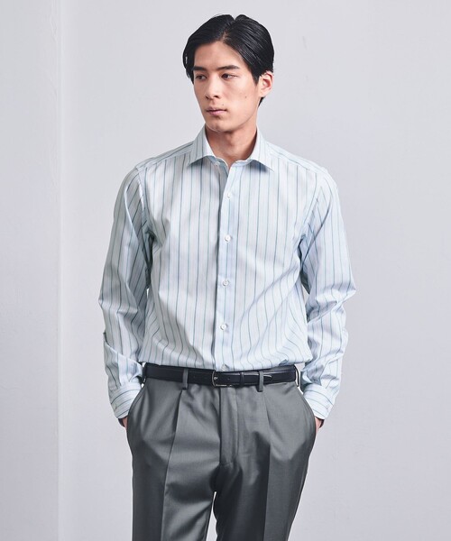 UNITED ARROWS（ユナイテッドアローズ）の「イージーケア AG マルチストライプ セミワイドカラーシャツ -抗菌防臭-（ビジネスシャツ・メンズ・ケリーグリーン・41cm/40cm/39cm/38cm/37cm/42cm）」の11枚目の写真