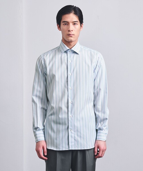 UNITED ARROWS（ユナイテッドアローズ）の「イージーケア AG マルチストライプ セミワイドカラーシャツ -抗菌防臭-（ビジネスシャツ・メンズ・ケリーグリーン・41cm/40cm/39cm/38cm/37cm/42cm）」の13枚目の写真